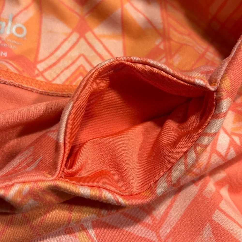 ALO YOGA Orange & Pink Capri Leggings Cropped Printed Coral Woman’s Sz M